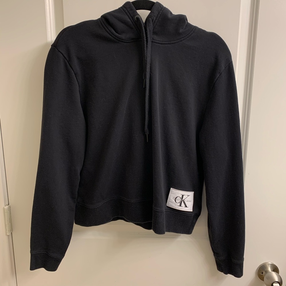 Calvin Klein Black & White Cropped Hoodie